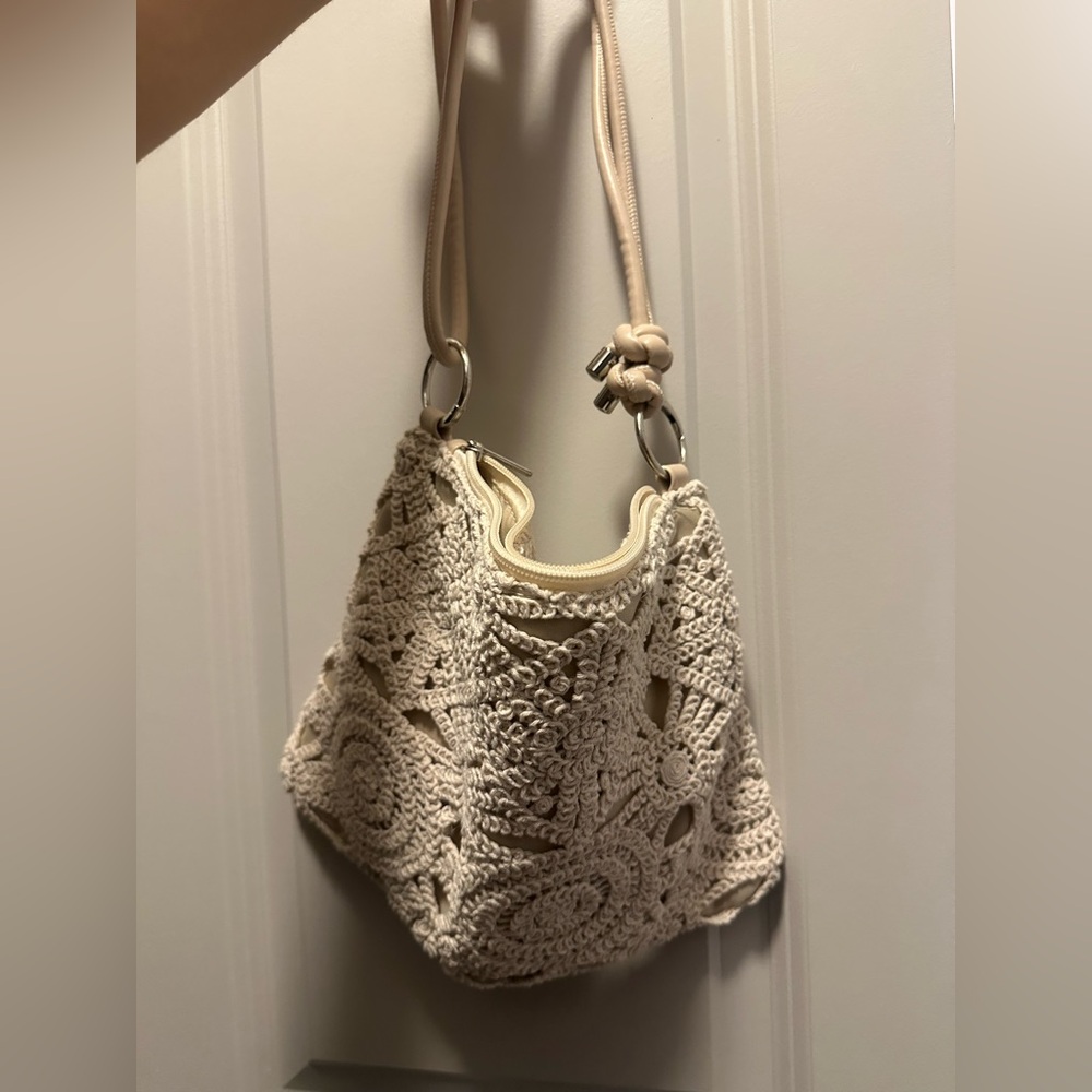 SHEIN Cream Crochet Shoulder Bag